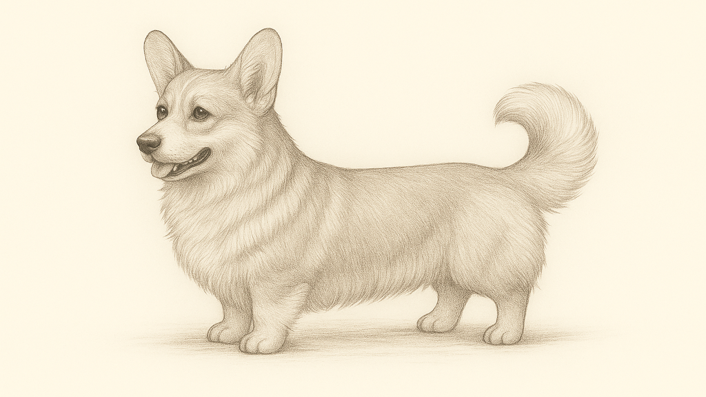 Wzorzec graficzny rasy Welsh corgi pembroke
